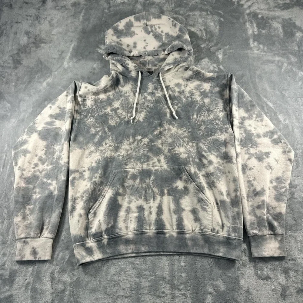 Grey and black tie dye hoodie